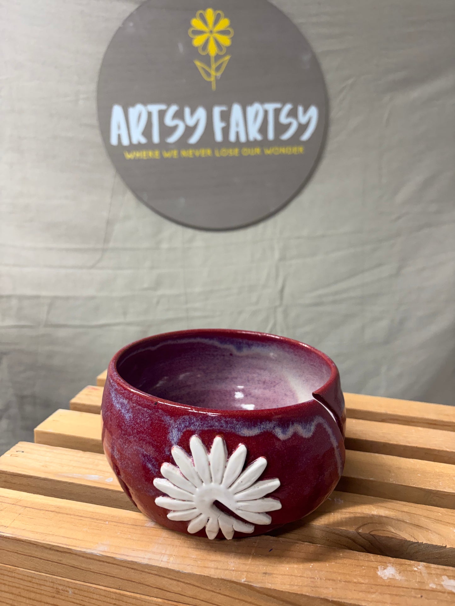 Yarn Bowl - Burgundy Glaze
