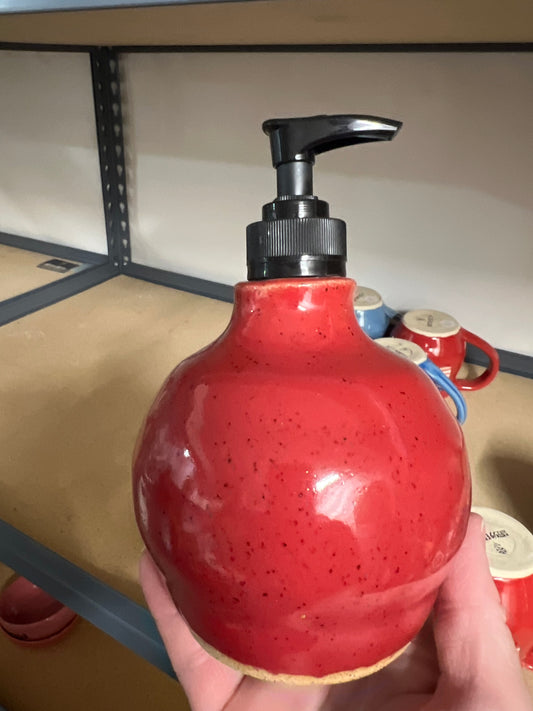 Red Soap Dispenser