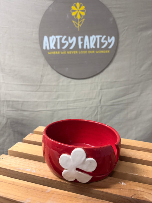 Yarn Bowl - Red Glaze